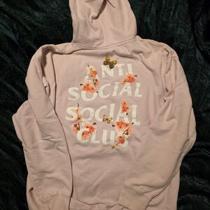 Anti Social Social Club Kkoch Pink Hoodie Sz L